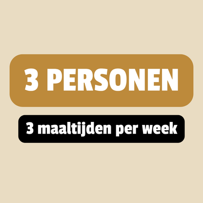 Maaltijdbox 3 personen x 3 maaltijden